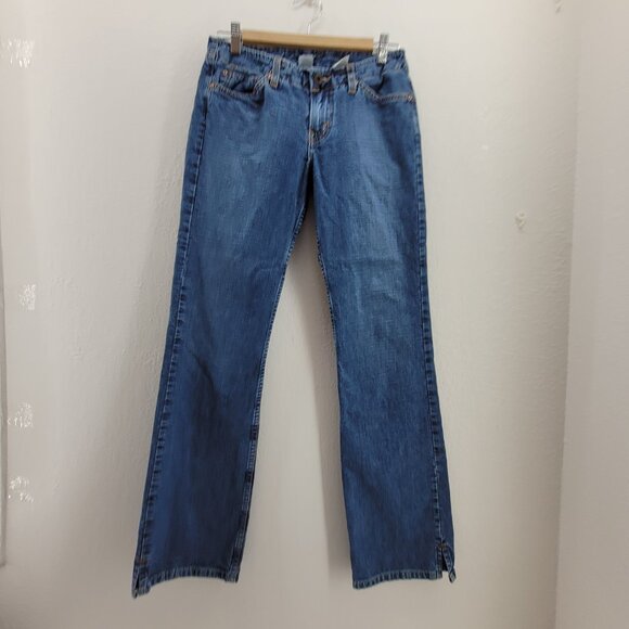 Vintage Lucky Brand Jeans Women's 2 Blue Wild Child Mid-Rise Boot Cut Slit USA - Picture 2 of 16